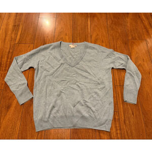 Women's LABEL + thread Light Blue Cashmere V-Neck Sweater Size S